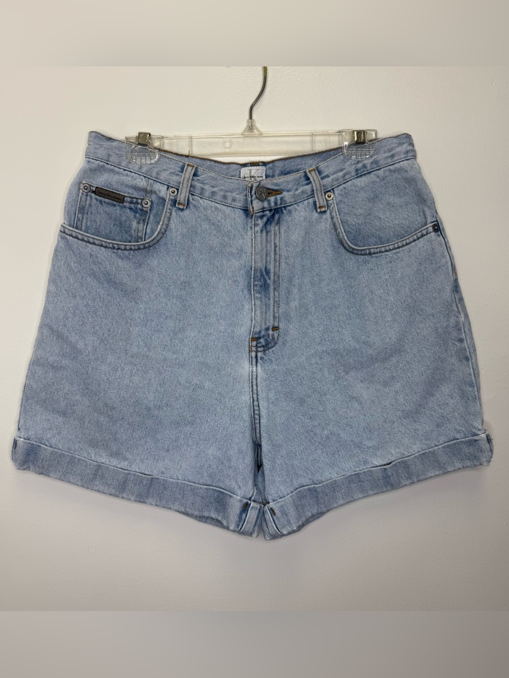 Women’s Vintage Calvin Klein Lightwash Hi-Rise Cuffed Jean Shorts 13/14